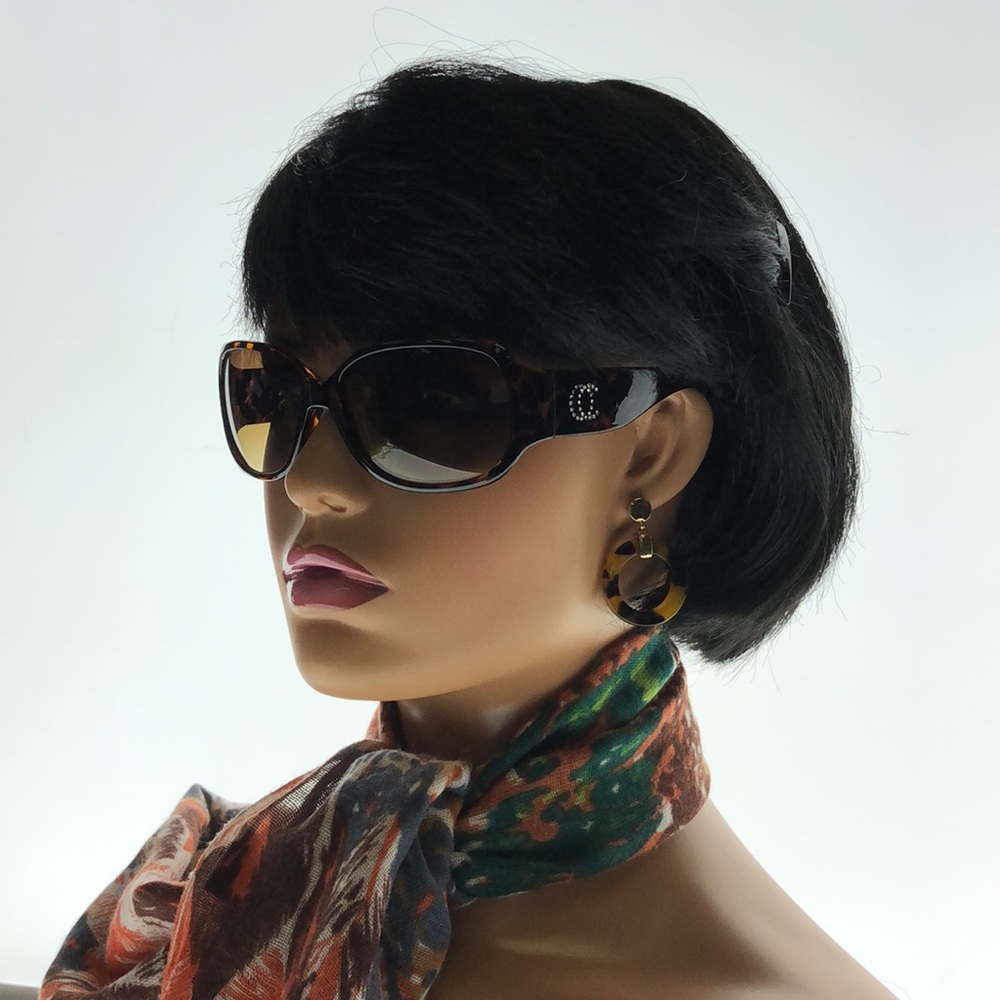 Oleg Cassini Big Round Tortoise Shell Frame Thick Arm Green Tint
